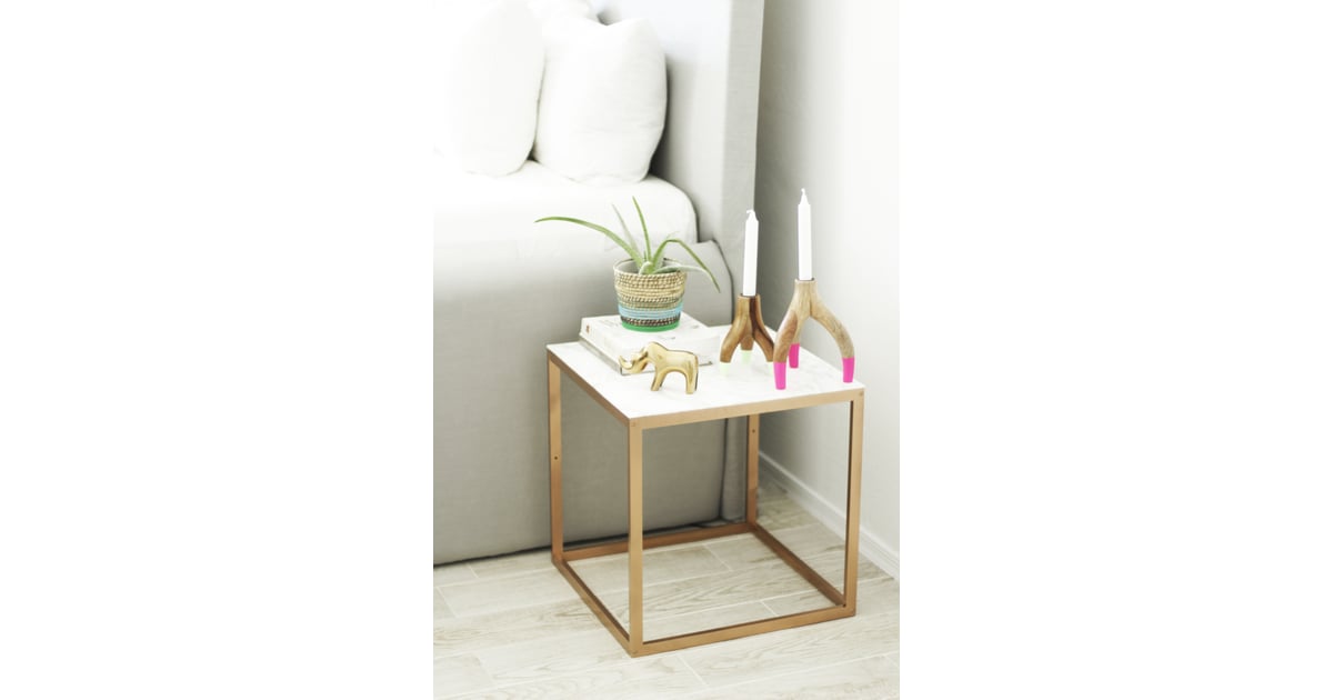 Faux Marble and Gold Nightstand Best DIY Projects For Home Decorating
