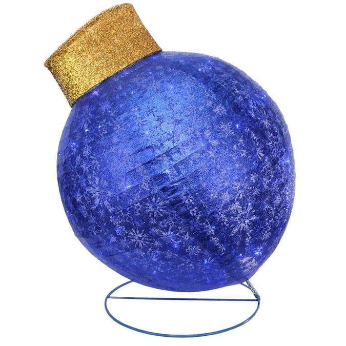 Northlight 36-in Blue LED Lighted Twinkling Glitter Christmas Ball Ornament