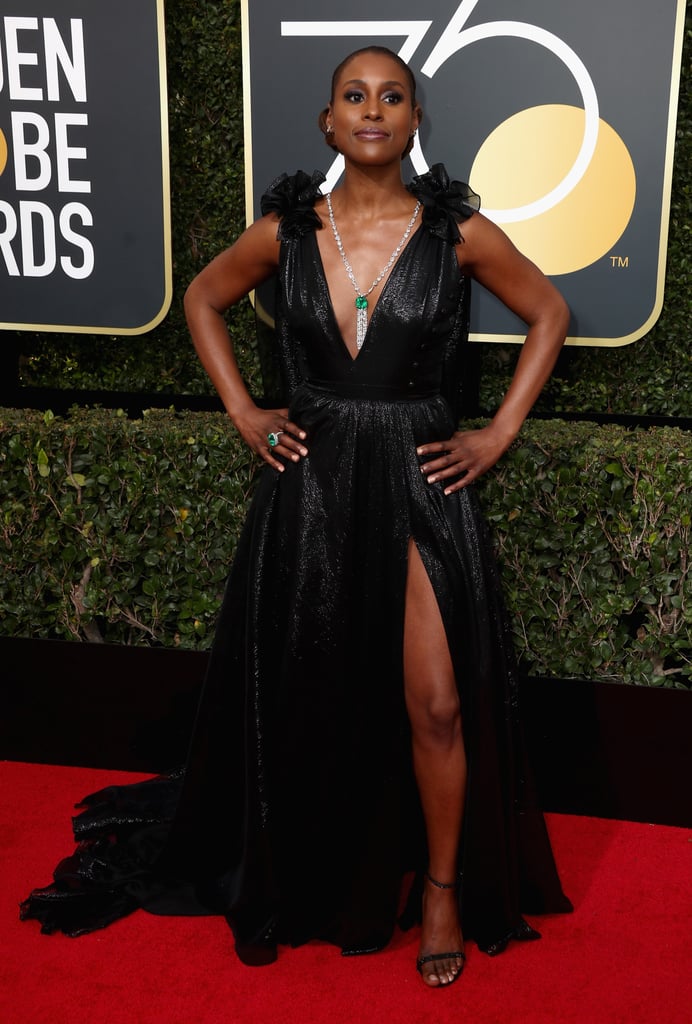 Issa Rae | Women Wearing Black at the Golden Globes 2018 | POPSUGAR