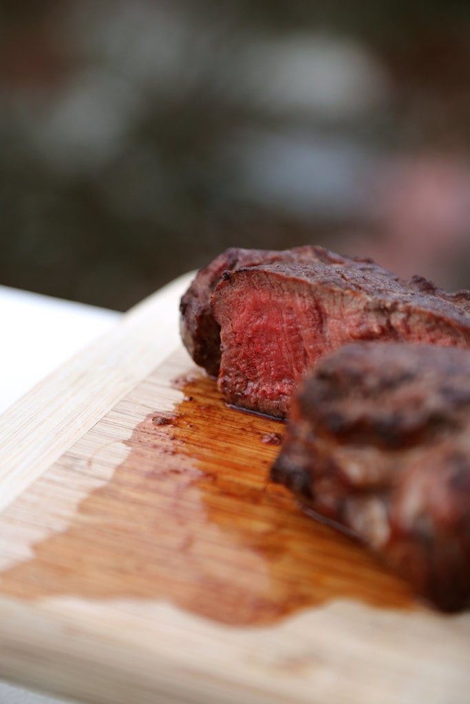 Serve steak at room temperature.