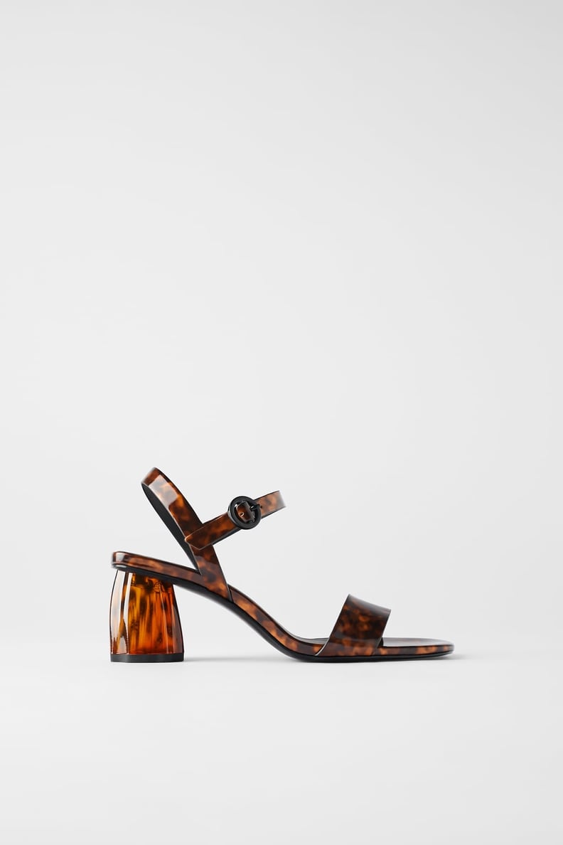 Zara Tortoisehsell Chunky Heel Sandals