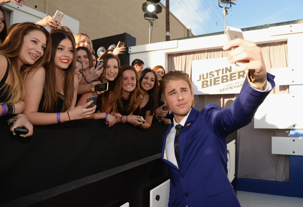 Before his Comedy Central roast in March 2015, Justin Bieber snapped a few photos with fans.