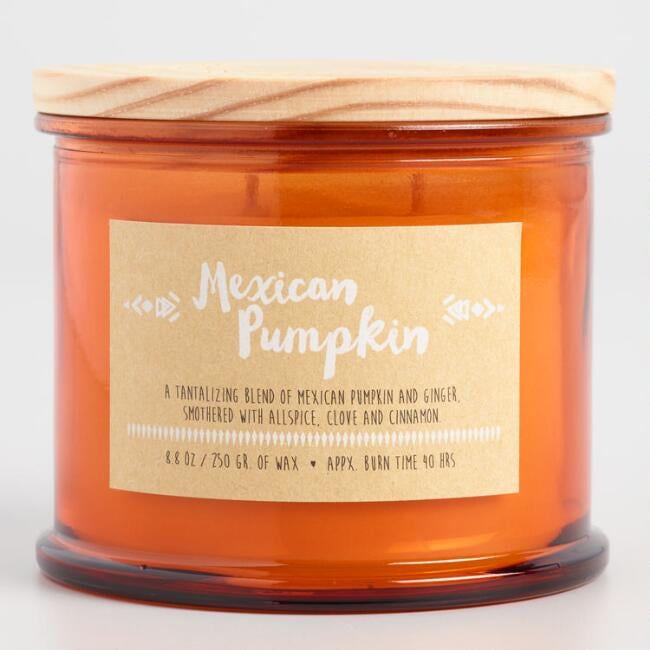 Mexican Pumpkin Filled Jar Candle With Lid