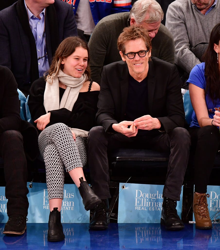 Norman Reedus and Kevin Bacon at Knicks Game January 2017