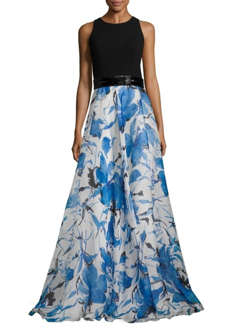 Carmen Marc Valvo Floral Organza Gown