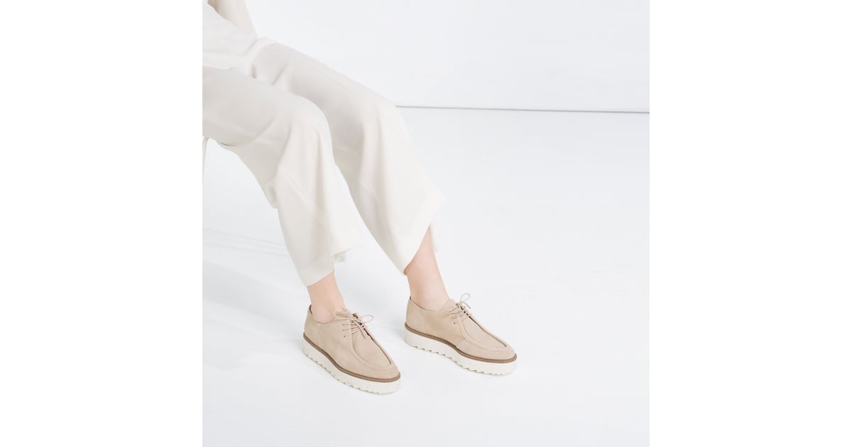 zara flat leather shoes