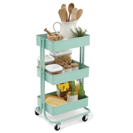 Mint Lexington 3-Tier Rolling Cart by Recollections