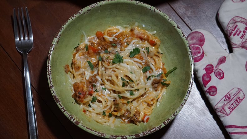 million dollar spaghetti recipe: finished product in bowl
