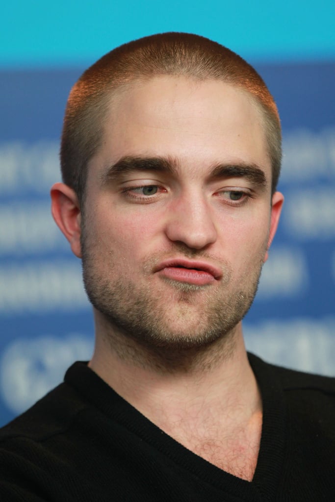 Rob makes a face during the Bel Ami Press Conference. Rob makes a face during the Bel Ami Press Conference.