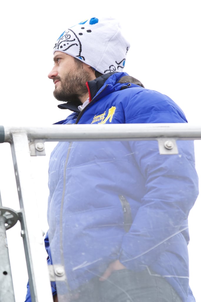 Prince Carl bundled up for the FIS Nordic World Ski Championship in Sweden in March 2015.