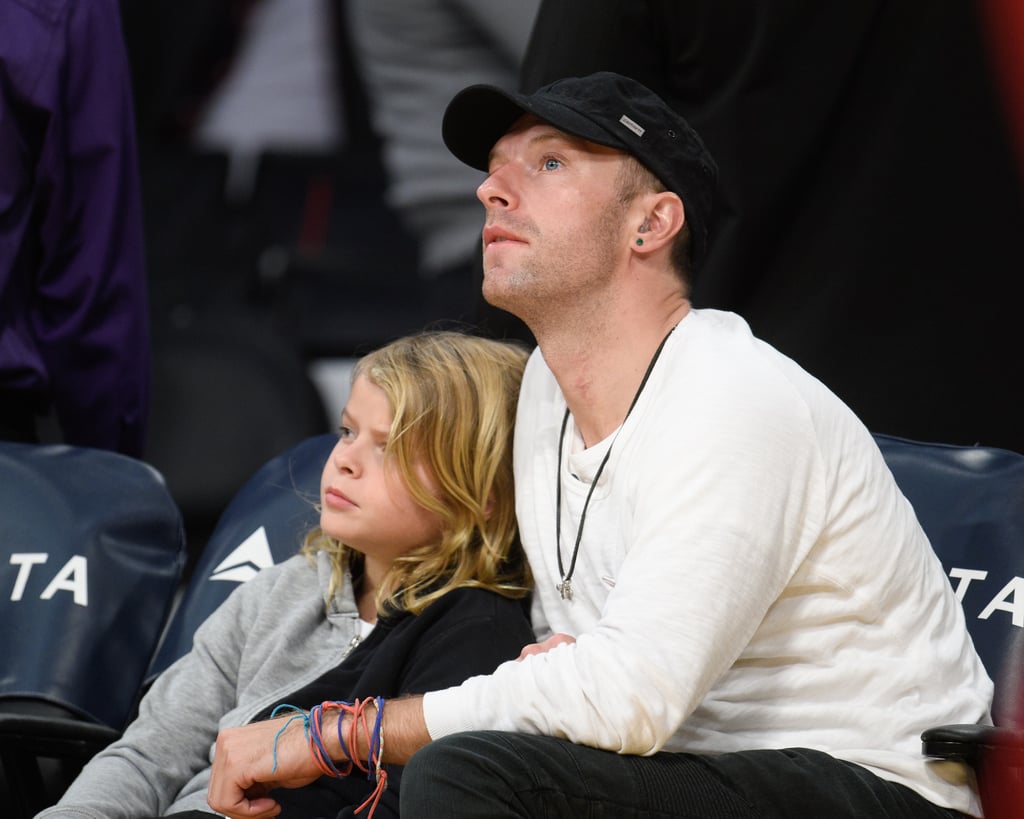 Chris Martin Son Moses at Lakers Game January 2016