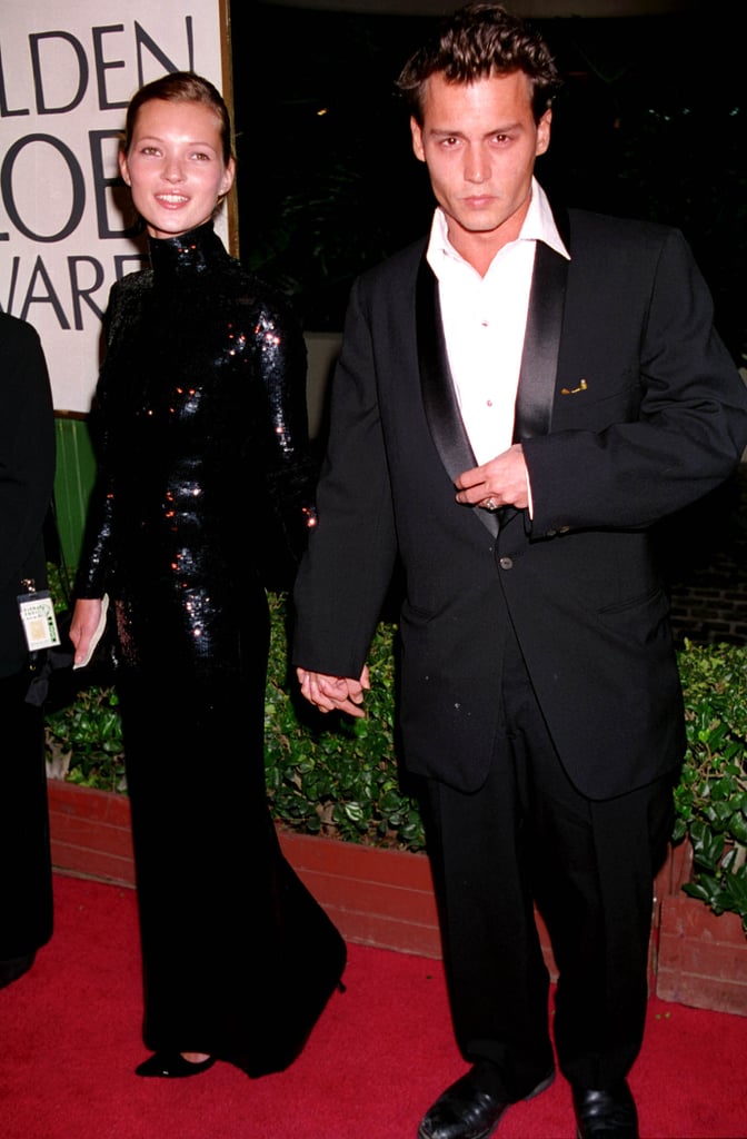 Then: When Kate dated Johnny Depp, she made lots of red carpet appearances by his side. While she wore plenty of Calvin Klein slip dresses, this high-fashion sequined gown looked just as effortless with a simple chignon hairstyle.