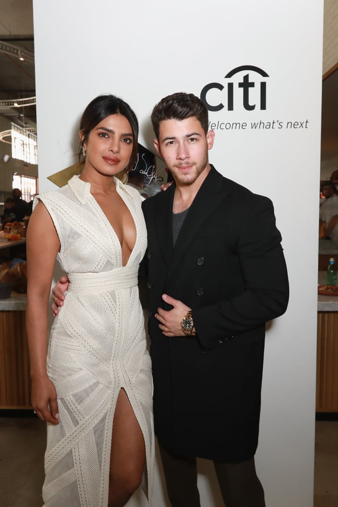 Priyanka Chopra's White Dress With Nick Jonas Feb. 2019