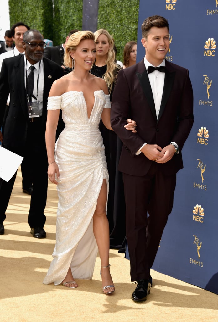 Scarlett Johansson and Colin Jost at the 2018 Emmys