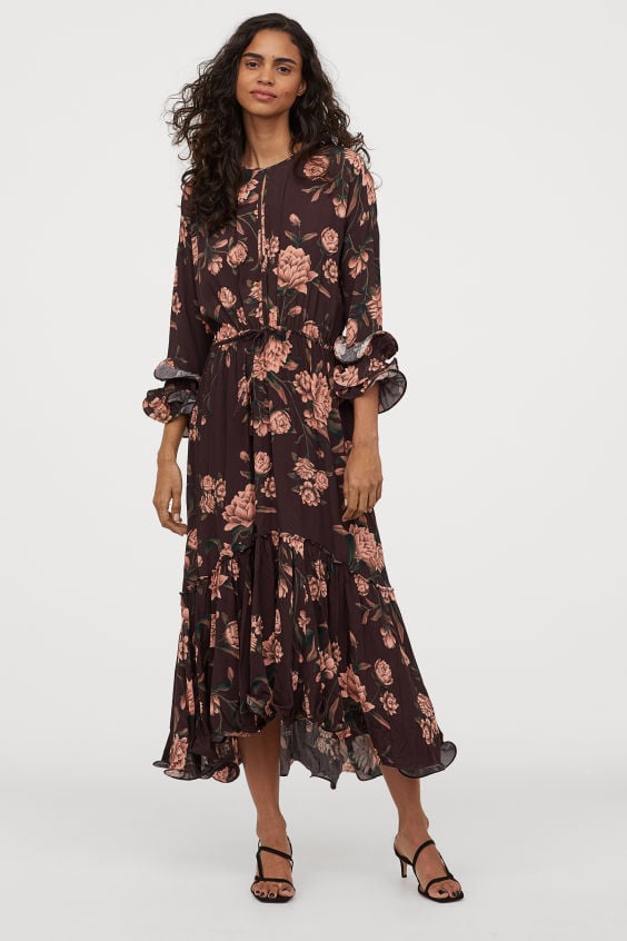 H&M Crêped Ruffled Dress