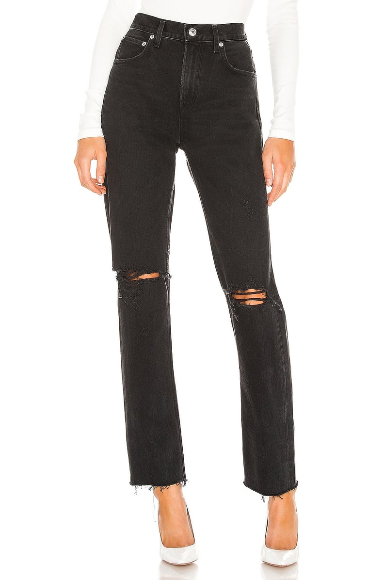 Buy LOOSE BLACK STRAIGHT HIGH-RISE JEANS for Women Online in India