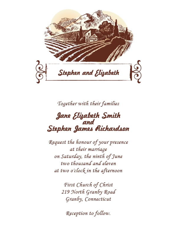 Vineyard Wedding Invitation