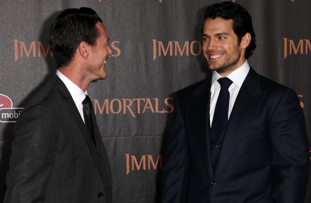 Luke Evans and Henry Cavill had a laugh at the LA premiere of Immortals in November 2011.