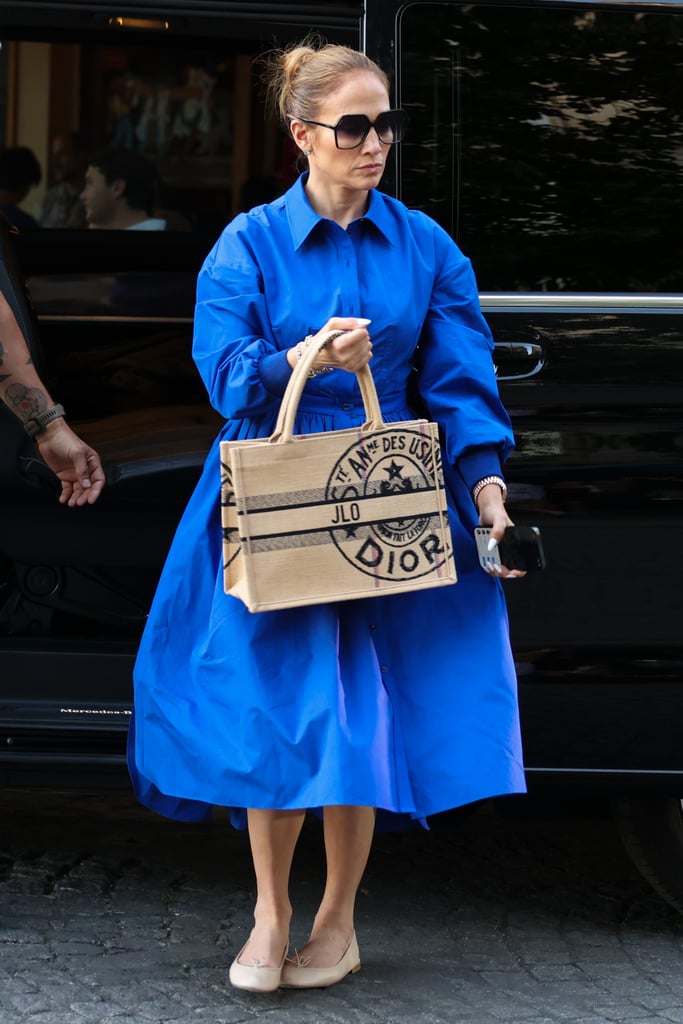 J Lo Carries Her Monogrammed Dior Book Tote to the Gym  POPSUGAR Fashion