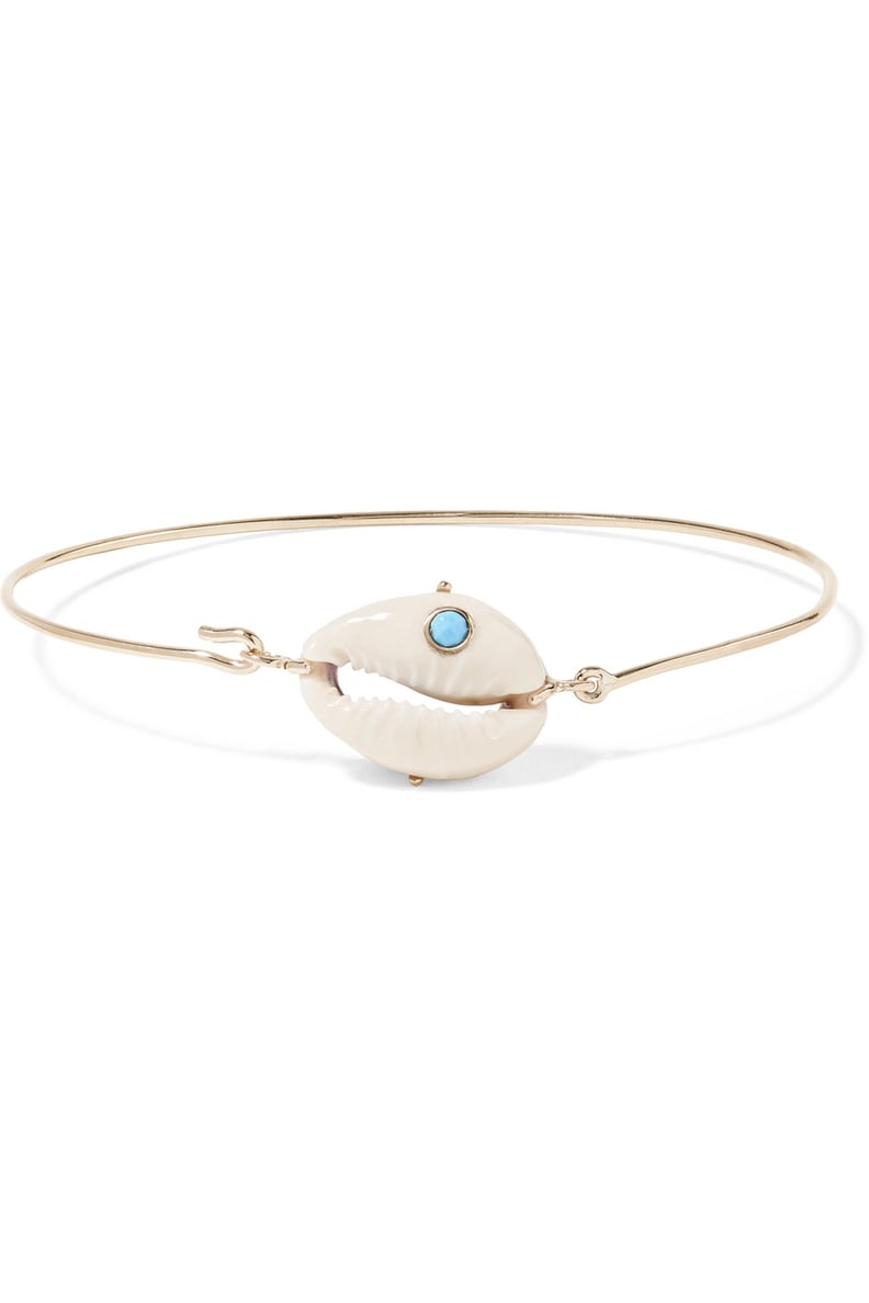 Pascale Monvoisin Cauri 9-karat Gold, Porcelain and Turquoise Bracelet