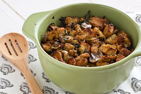 Gluten Free Stuffing Recipe: Kale, Caramelized Onions, and Mushrooms Stuffing