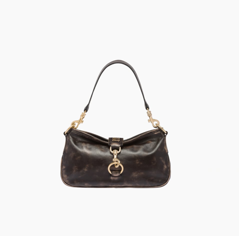 Miu Miu Leather Shoulder Bag With Snap Hook ($2,500)