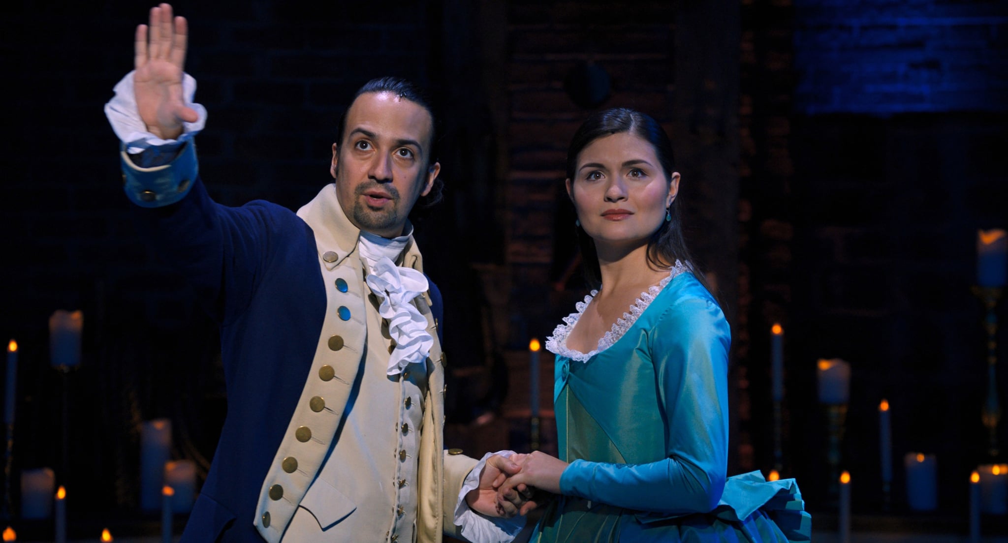 HAMILTON, from left: Lin-Manuel Miranda as Alexander Hamilton, Phillipa Soo as Eliza Hamilton, 2020.  Disney+ / Courtesy Everett Collection