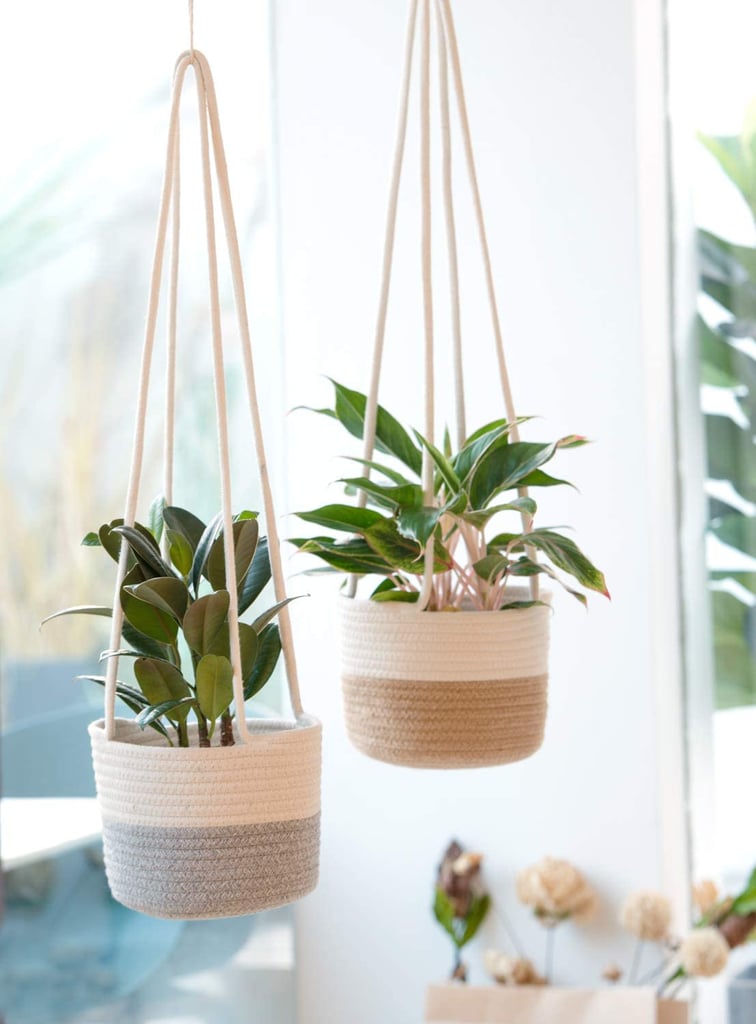 Dahey Woven Basket Hanging Planter with Jute and Cotton Cord