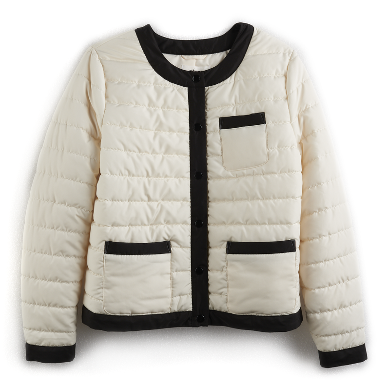 Colorblock Puffer Jacket in Pristine