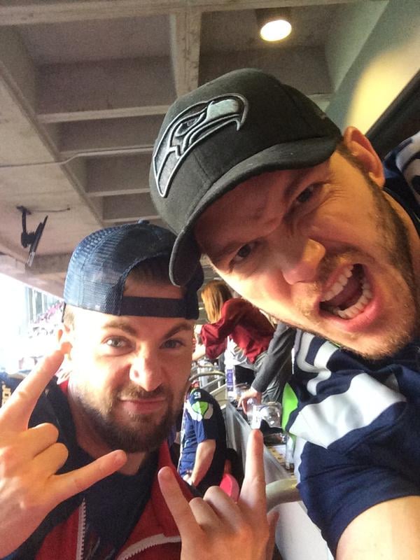 Chris Pratt and Chris Evans watched the game together.