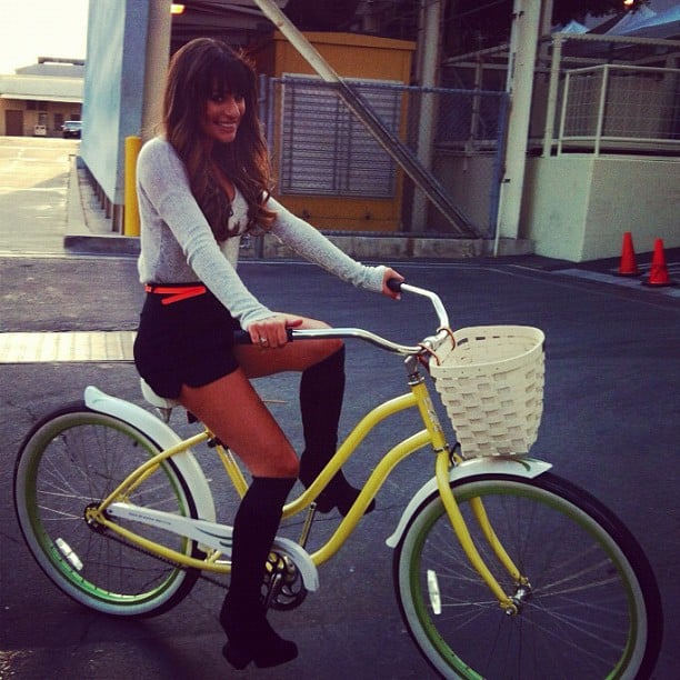 She rode a bike around the Glee set in August 2012.
Source: Instagram user msleamichele