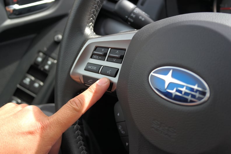 The steering wheel can also enable voice control.