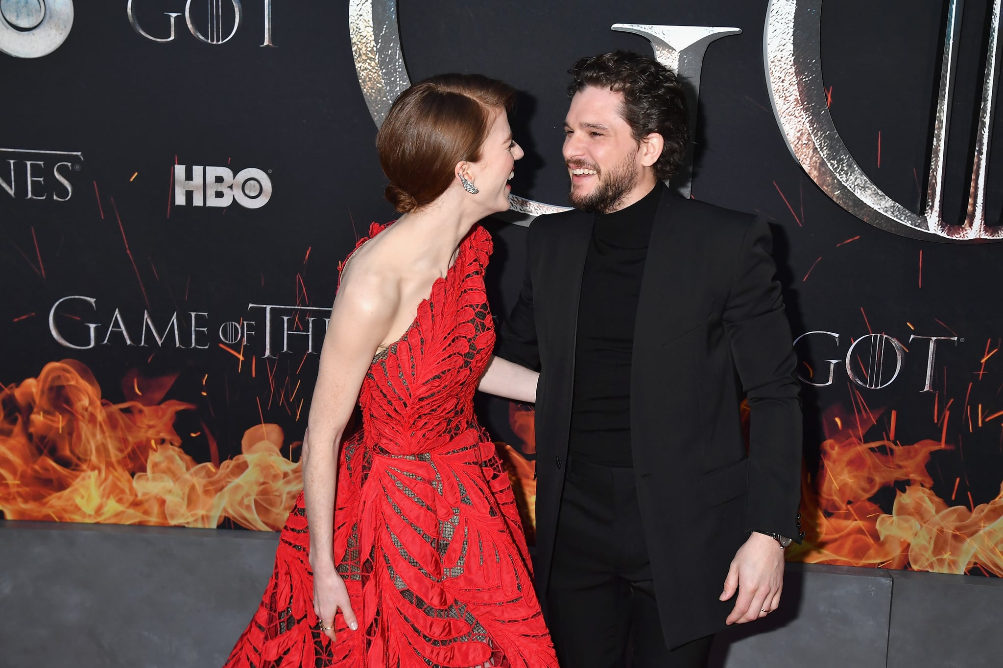 NEW YORK, NY - APRIL 03:  Rose Leslie and Kit Harington attend the 