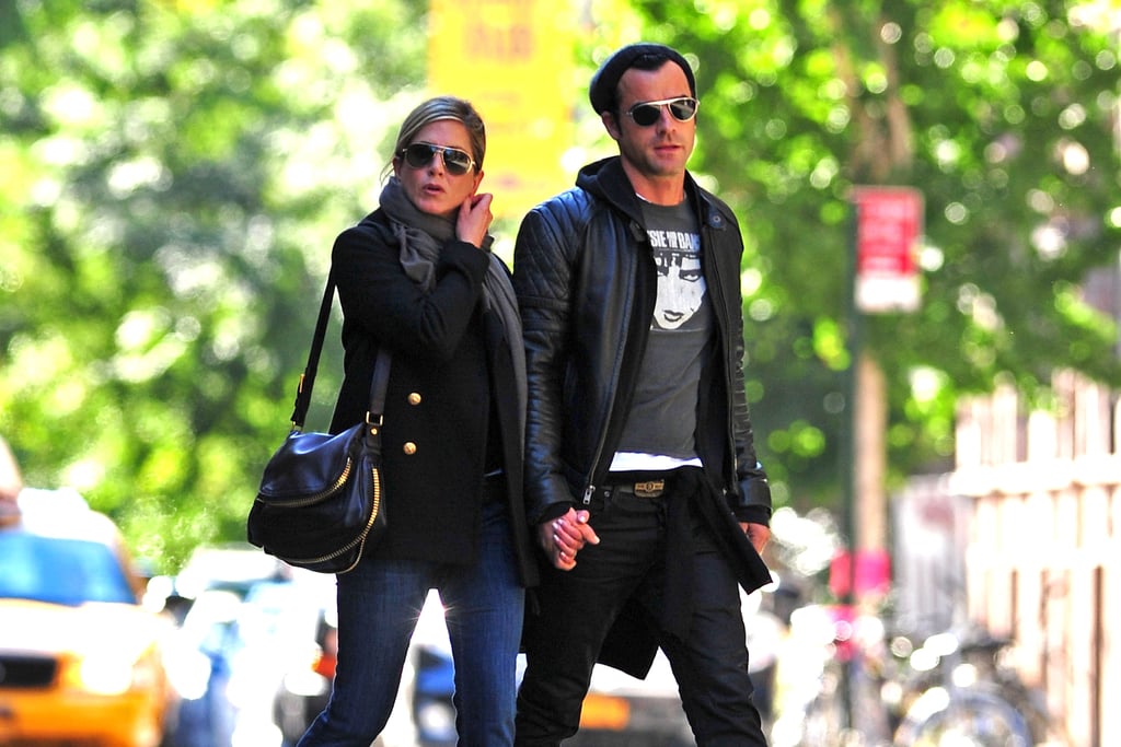 珍妮弗和贾斯汀了风景如画的漫步在2011年9月纽约。
