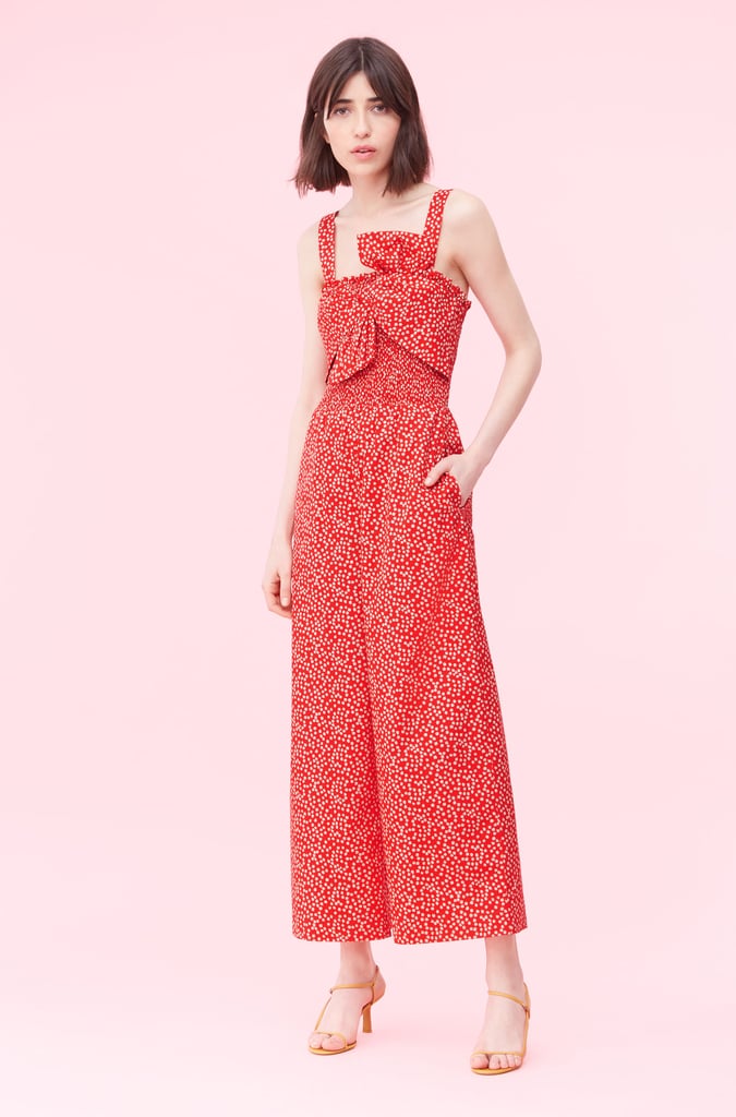 Rebecca Taylor Malia Floral Bow Smocked Jumpsuit