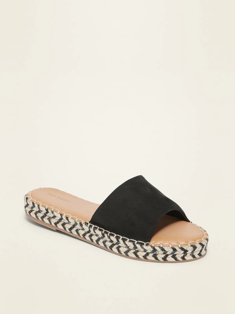 Faux-Suede Espadrille Slide Sandals