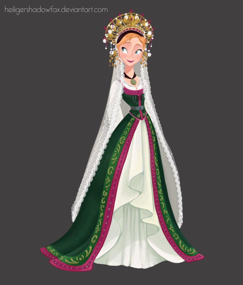 Anna As A Bride Frozen Princesses Elsa And Anna Get Artistic