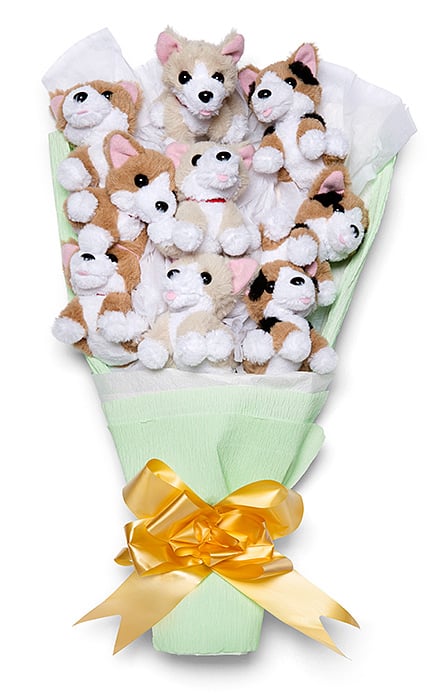 bouquet of stuffed toys