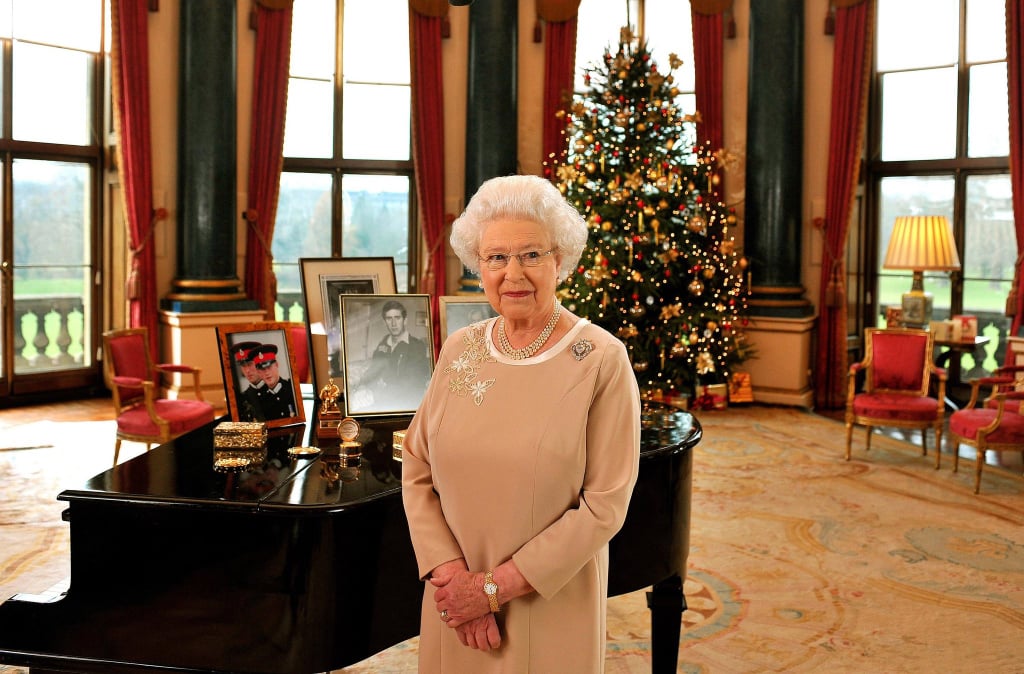 The queen, 2015: "At this time of year, few sights evoke more feelings of cheer and goodwill than the twinkling lights of a Christmas tree. One of the joys of living a long life is watching one's children, then grandchildren, then great-grandchildren, help decorate the Christmas tree. And this year my family has a new member [Princess Charlotte] to join in the fun. There's an old saying that 'it is better to light a candle than curse the darkness.' There are millions of people lighting candles of hope in our world today. Christmas is a good time to be thankful for them, and for all that brings light to our lives."