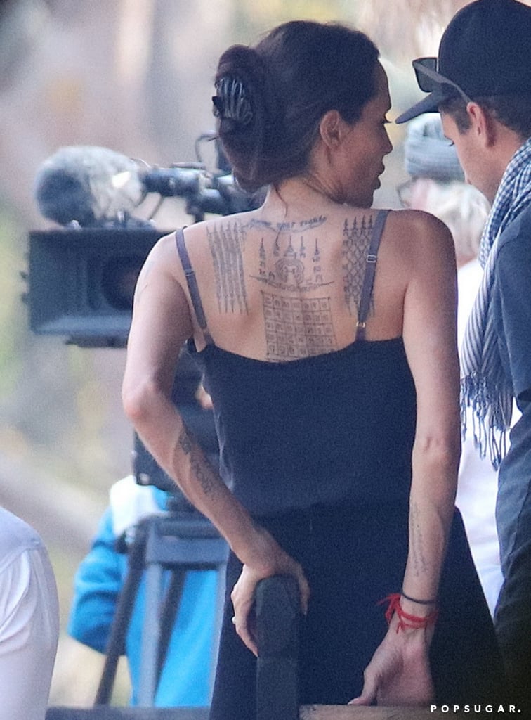Angelina Jolie's Back Tattoo February 2016 | Pictures