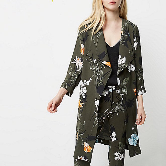 khaki green duster jacket