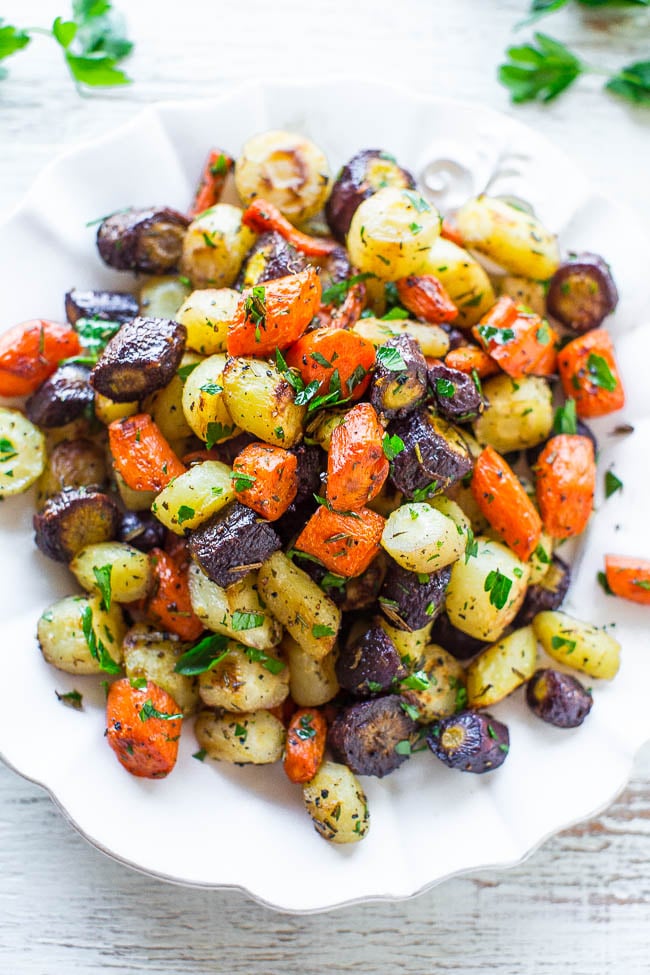 ItalianHerbRoasted Carrots Italian Thanksgiving Recipes POPSUGAR Food Photo 5