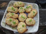 Parmesan-Blue Cheese Crostini With Green Onions