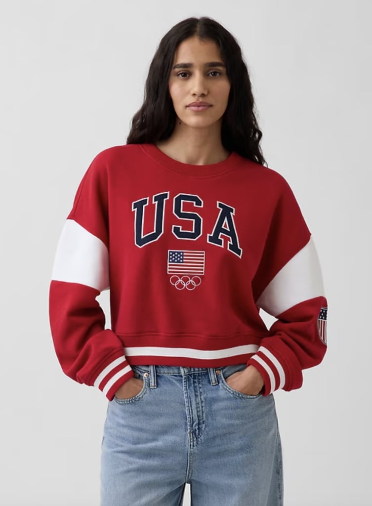 Gap Team USA Oversized Crop Sweatshirt ($54, originally $78)
This oversized crop sweatshirt strikes the perfect balance between relaxed and on-trend. The boxy silhouette gives it that effortless, model-off-duty feel, while the Team USA graphics keep it uniform.