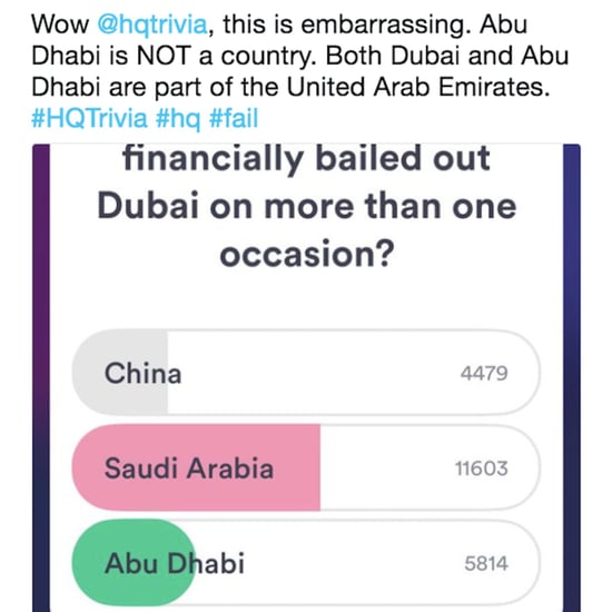 Twitter's Reaction to HQTrivia Calling Abu Dhabi a Country