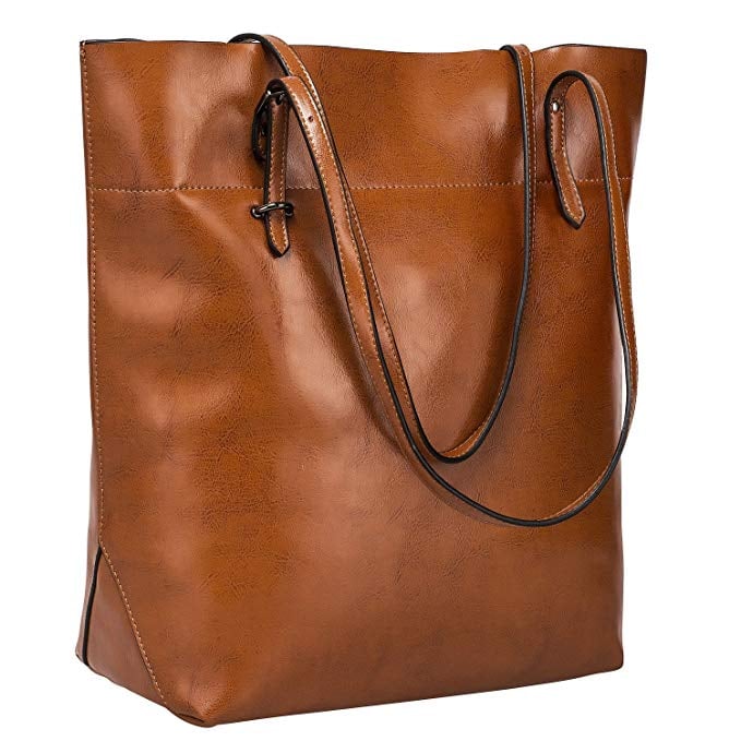 S-ZONE Vintage Large Leather Tote