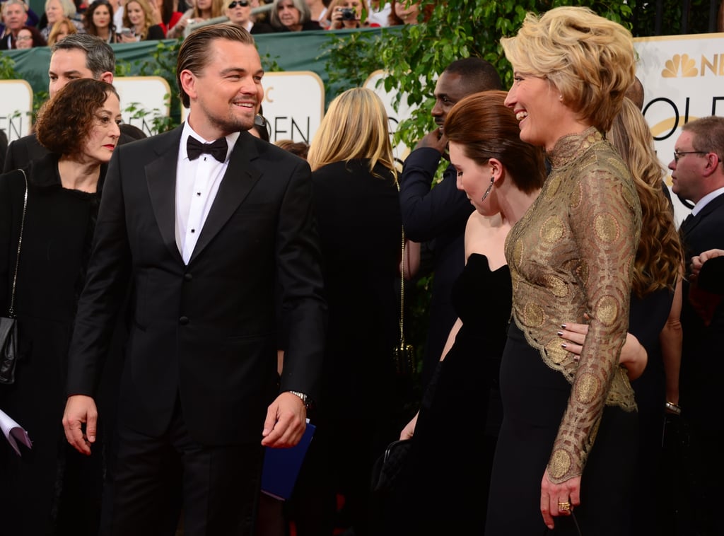 Leo said hi to Emma Thompson and her daughter on the carpet.
