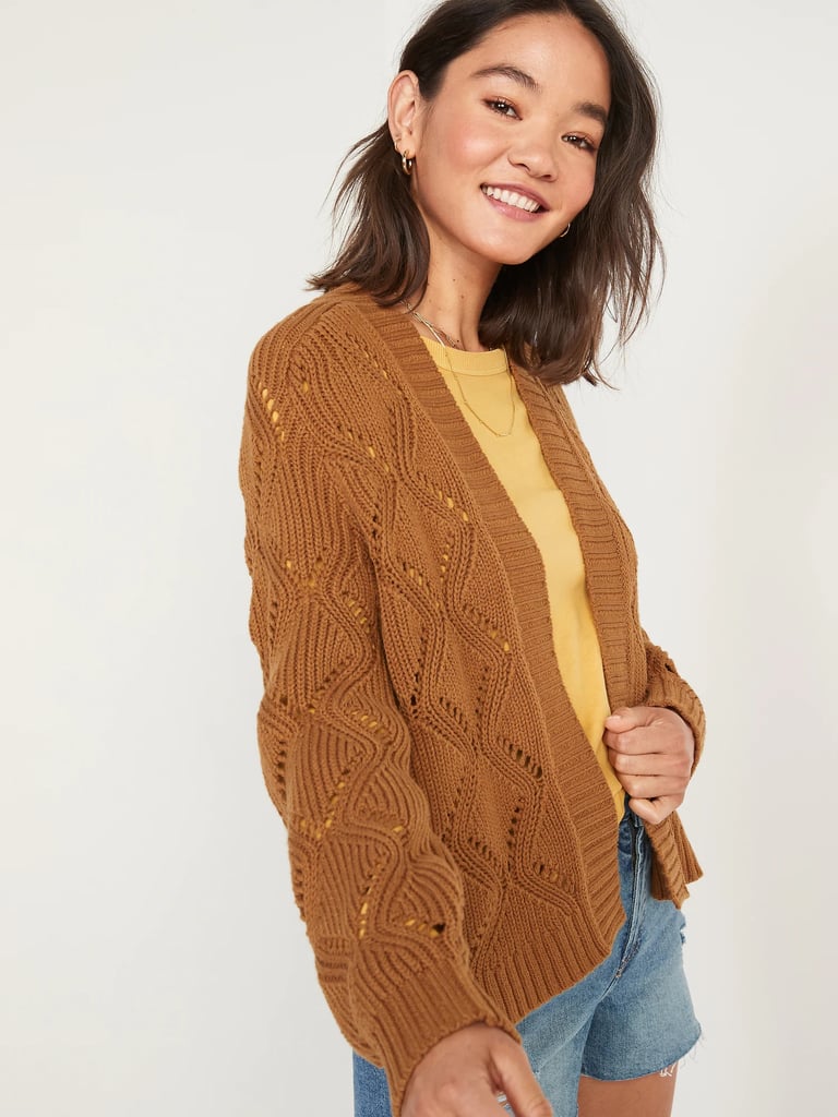 Old Navy Pointelle-Knit Open-Front Cardigan Sweater