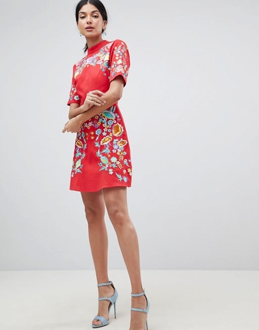 ASOS Tall Premium Mini Embroidered Dress