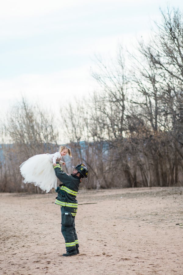 Father and Daughter Firefighter Photo Shoot